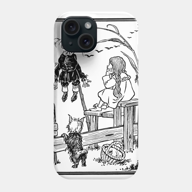 Vintage Wizard of Oz Dorothy Meets Scarecrow Phone Case by MasterpieceCafe