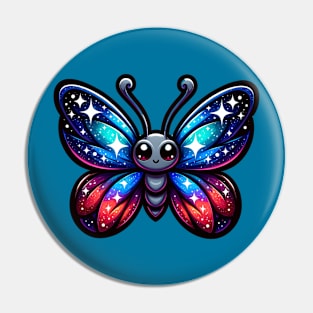 Cute Black Butterfly with Bright Colors Butterfly Lover Pin