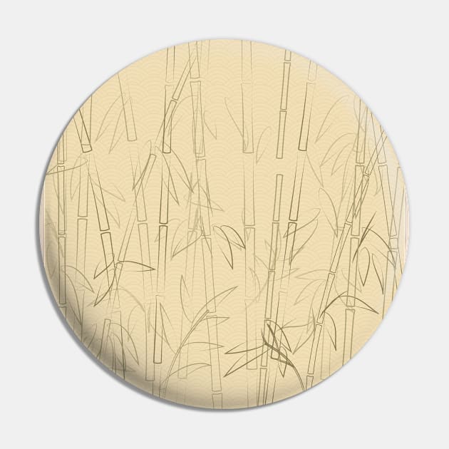 Minimalist Bamboo Line Art Pin by edmproject