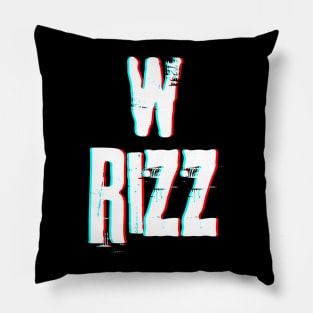 W Rizz Glitchy Trending Meme Slang Pillow