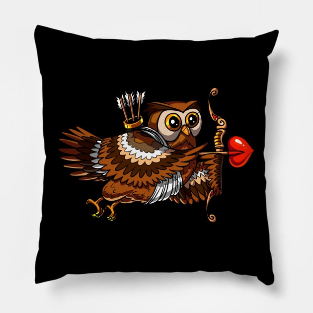 Owl Bird Valentines Day Love Heart Pillow by underheaven