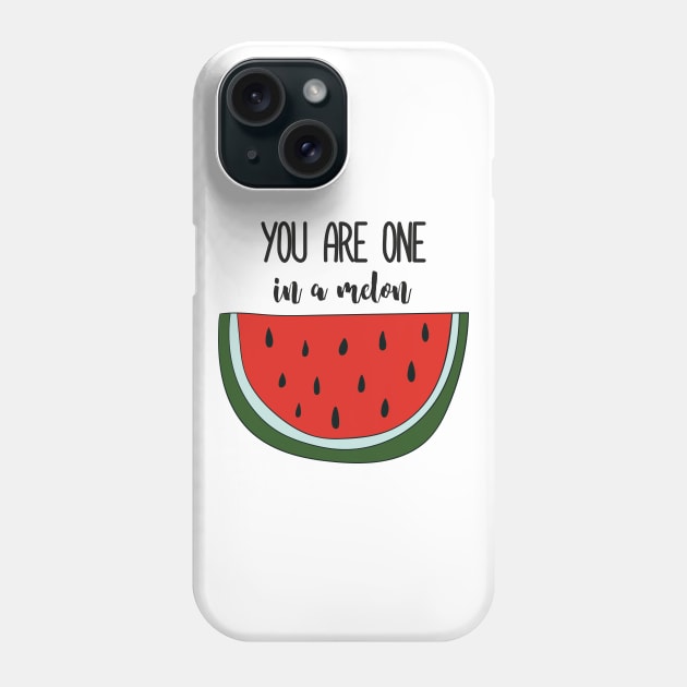 One In A Melon, Cute Funny Watermelon Phone Case by Dreamy Panda Designs