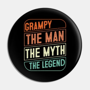 Grampy The Man The Myth The Legend Father's Day Gift Pin