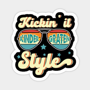 Retro Kickin It kindergarten Style Teacher Back To School Gift For Boy Girl Kids Magnet