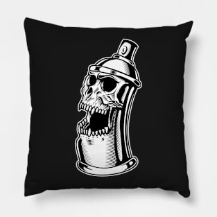 white skull can Pillow