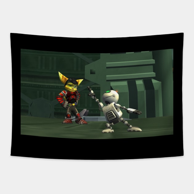 Ratchet and Clank - Wrong Game! Tapestry by MegacorpMerch