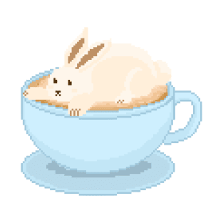 Cute bunny cappuccino in a blue cup T-Shirt