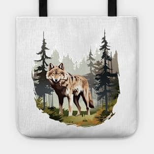 Watercolor Wolf Tote