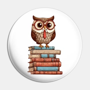 Owl Books Pin