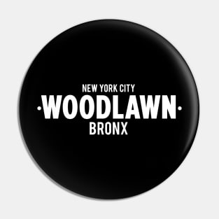 Woodlawn Bronx New York Minimalistic Typo Design Pin