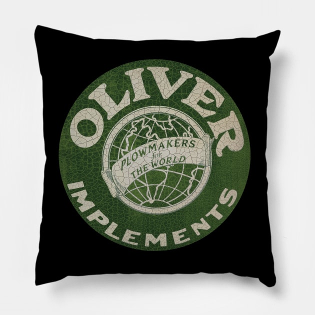 Oliver Farm Impliments Pillow by Midcenturydave