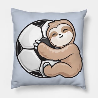 Soccer Adorable Sloth Loves Soccer Pillow