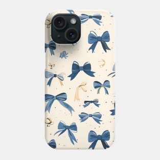 Blue Bow Ribbons Cute Pattern Phone Case