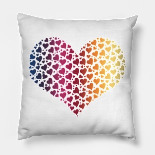 Heart of Hearts Linear Gradient (Clear/White) Pillow