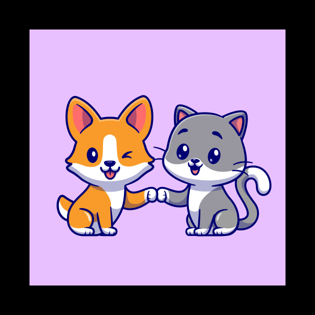 cute-cat-corgi-dog-cartoon-vector-icon-illustration-animal-friend-icon-concept-isolated-premium by adencatalina51