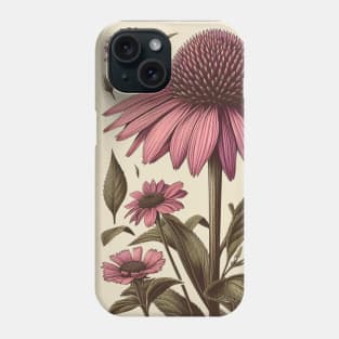 Vintage Purple coneflower Phone Case