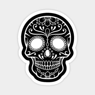 Day of the Dead Skull White Magnet