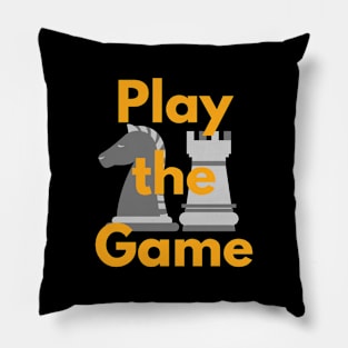 Play the Chess Game Grey and Orange Pillow