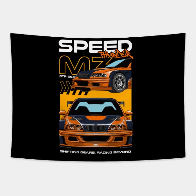 GTR E46 Speed Thunder Tapestry by Harrisaputra