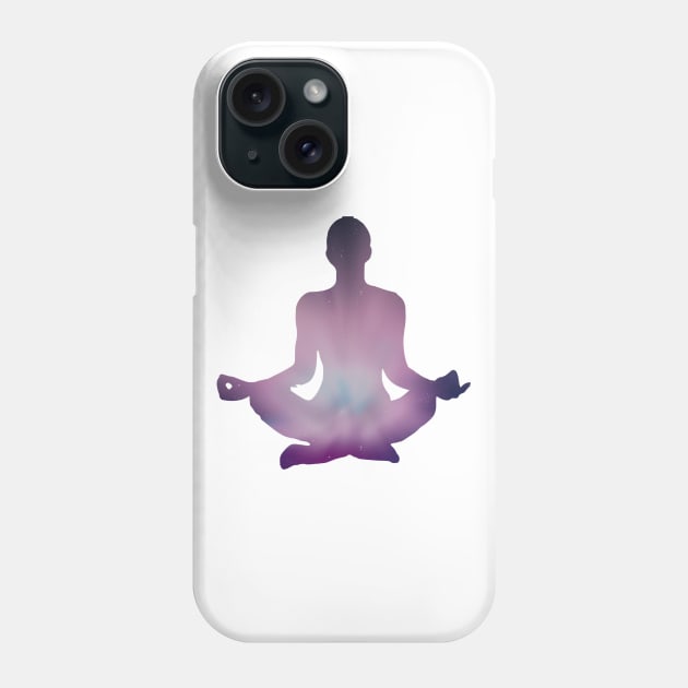 Space Meditating in Lotus Position Phone Case by DesignsbyZazz