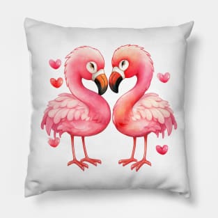 Valentine Flamingo Couple Pillow