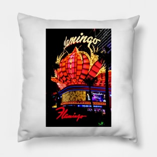 Flamingo Las Vegas Hotel Neon Signs America Pillow