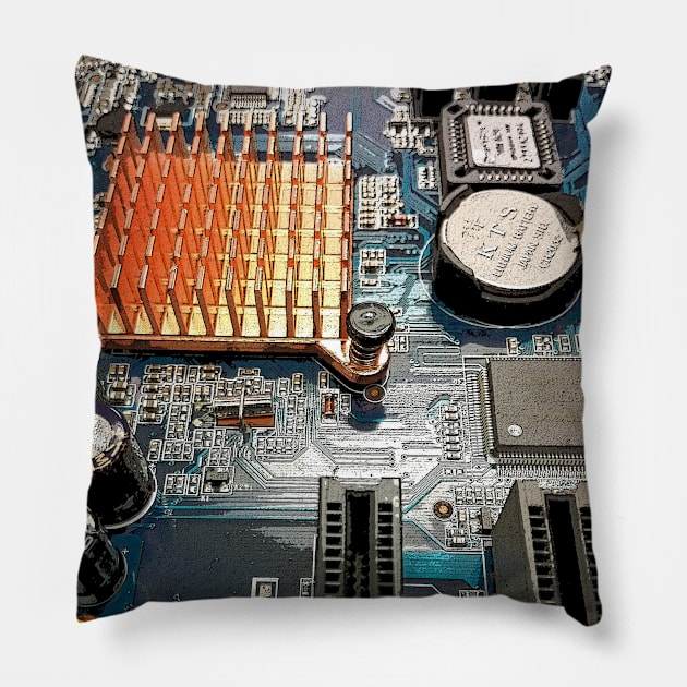 Computer Technology Pillow by KeiKeiCreative