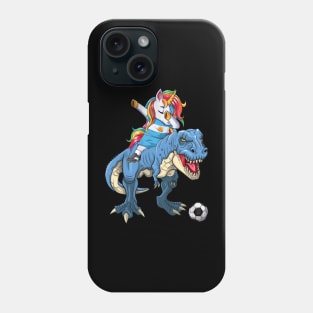 Dabbing Unicorn Dino T-Rex Flag Soccer Lovers Phone Case