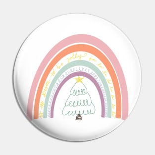 Boho Tis the Season Rainbow Pin