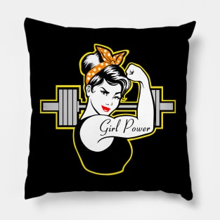 Girls who lift, fitness girl, gym girl Pillow