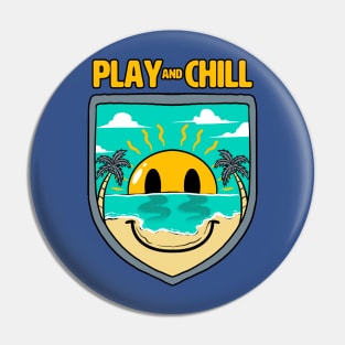 happy badge Pin