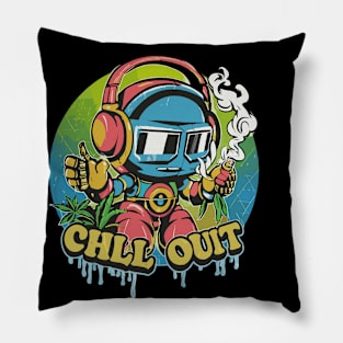 Techno Beats: The Hip-Hop Robot Edition Pillow