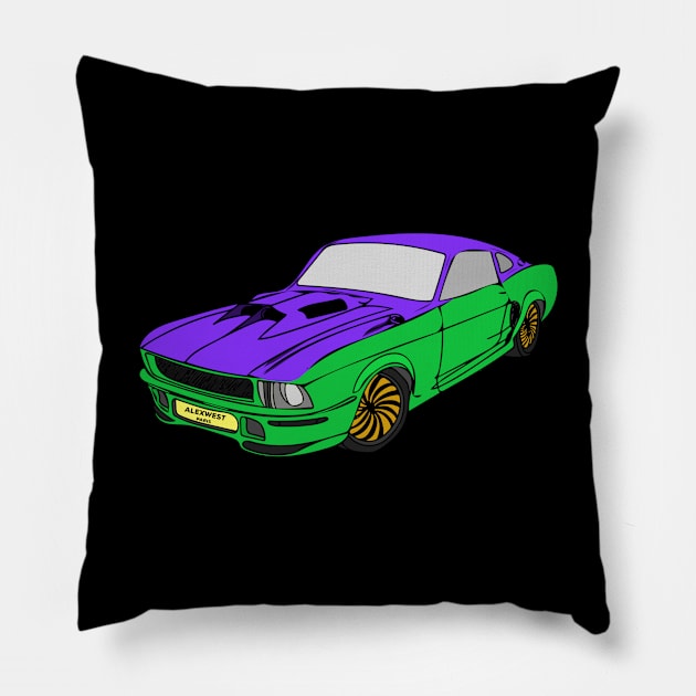 Vintage Race Car Pillow by alexwestshop