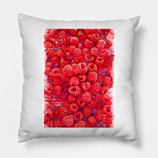 Fresh Bright Red Raspberries - For Fruit Lovers Pillow
