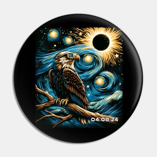 Eagle Eclipse Majesty: Striking Tee for Nature and Bird Lovers Pin