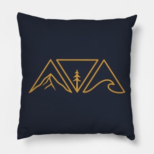 Nature Triangles - Golden Version Pillow