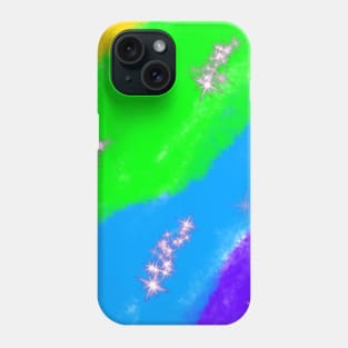 Blue green yellow watercolor abstract art Phone Case