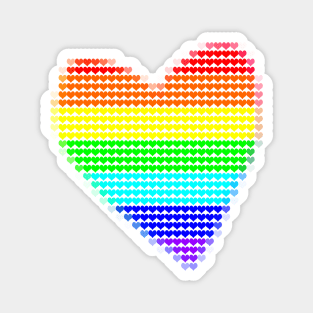 Bright Rainbow Heart Filled with Hearts Valentines Day Magnet