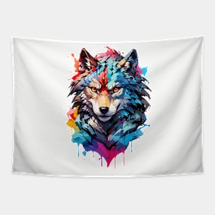 Colorful Wolf. Tapestry
