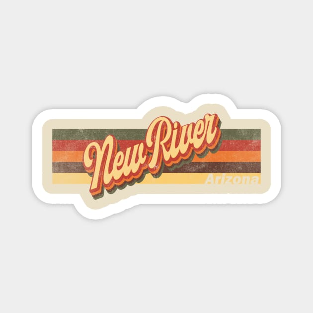 New River Arizona Skyline Vintage Retro T-Shirt Gift - New River Arizona - New River Arizona Tourist Gift - New River Arizona Hometown T-Shirt T-Shirt Magnet by Happy as I travel