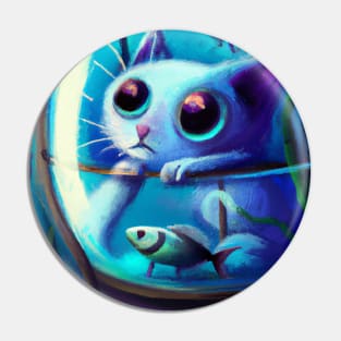 Cute Kitty Reconsiders Living inside a Fishbowl Pin