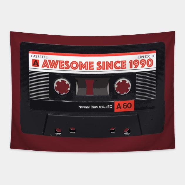 Classic Cassette Tape Mixtape - Awesome Since 1990 Birthday Gift Tapestry by DankFutura