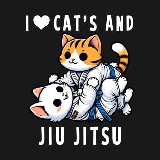 I Love Cats And Jiu Jitsu T-Shirt