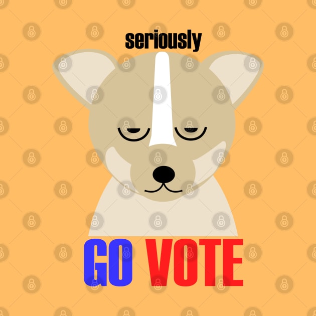 seiously go vote dog vector art by tita