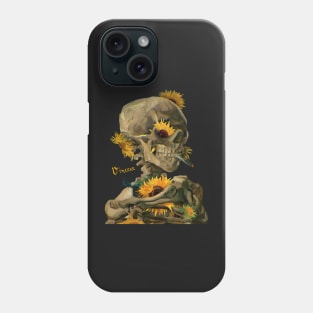 Van Gogh Skull, Sunflowers, Art, Aesthetic art, Surreal art, Phone Case