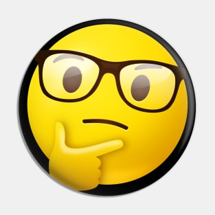 Nerdy thinking face emoji Pin