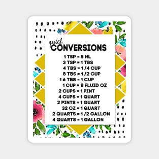 Cooking Conversions | Floral Tiles Magnet