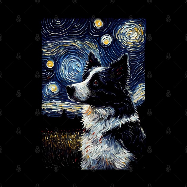 Border Collie Dog Starry Night Design by designs4days