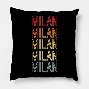 Milan Name Vintage Retro Pattern Pillow