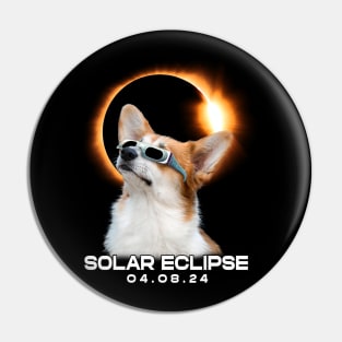 Corgi Eclipse Expedition: Stylish Tee Featuring Cute Welsh Corgis Pin